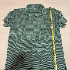 Rhoback Green and White Striped Polo